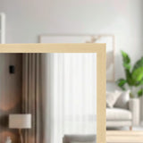 Espejo en Forma Rectangular, Color Café Claro