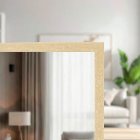 Espejo en Forma Rectangular, Color Café Claro