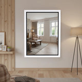 Espejo, Marco Clásico, Color Blanco y Negro