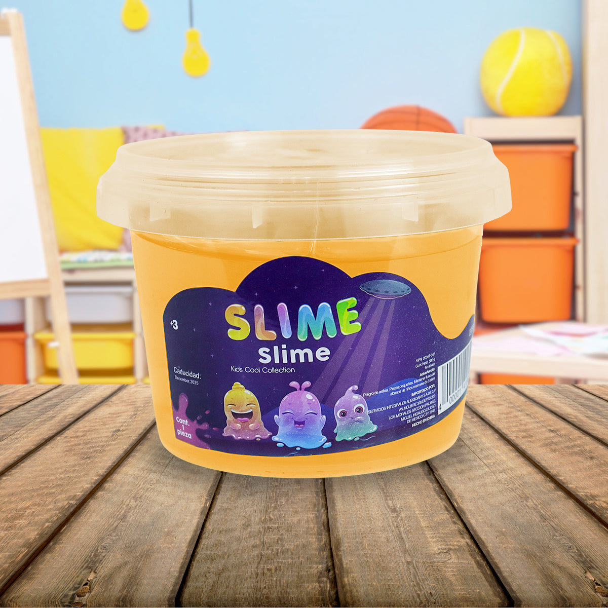 Frasco de Slime color Naranja, 500gr.