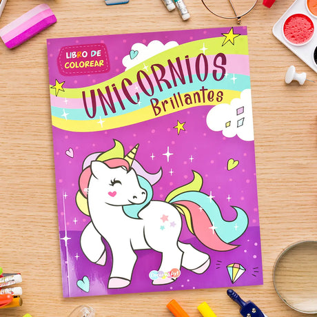 Libro para Colorear, Unicornios Brillantes