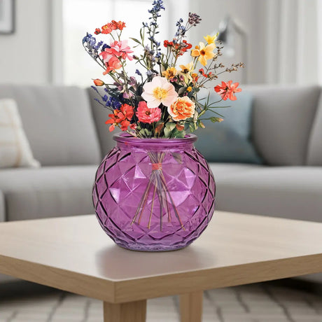 Florero de Cristal, Color Morado