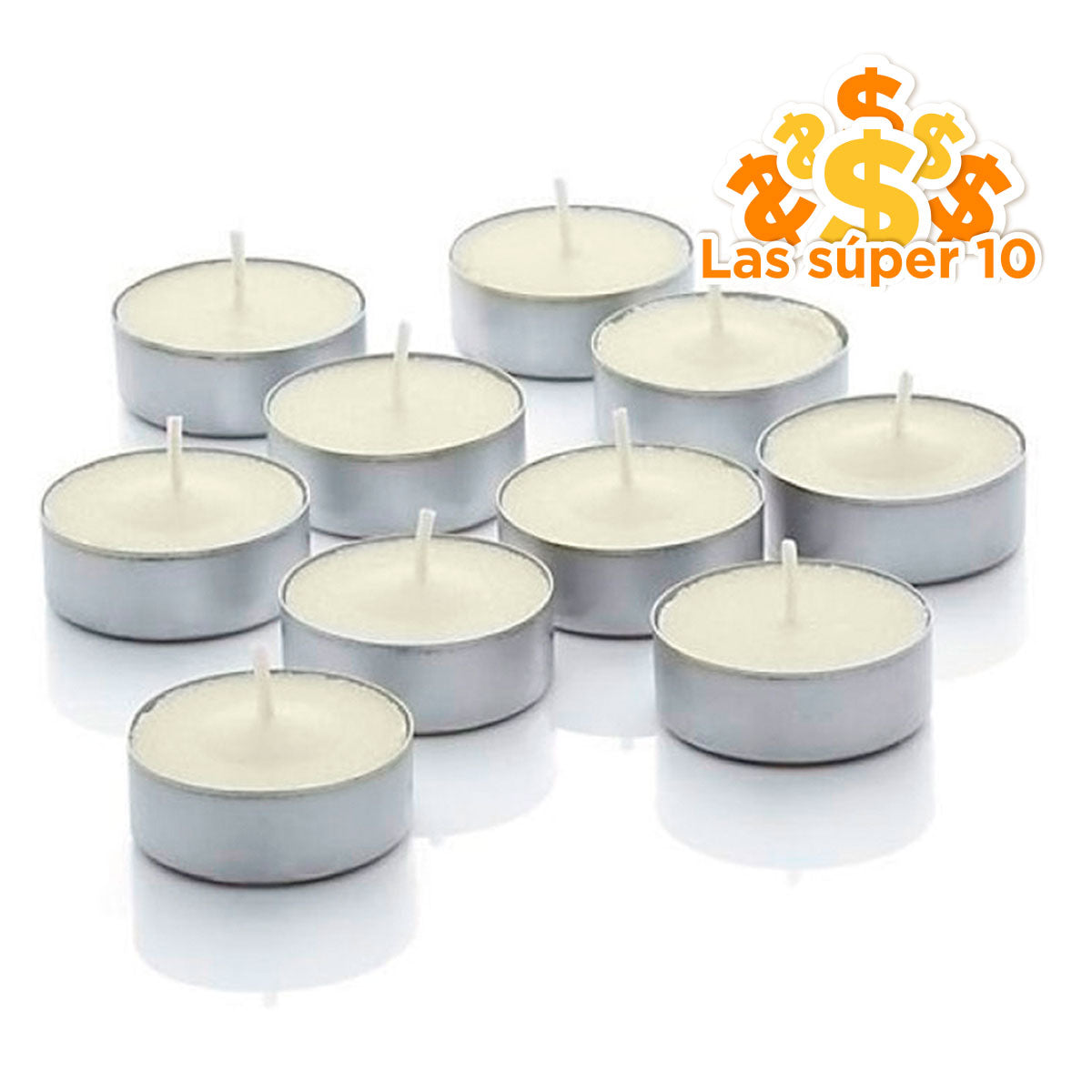 Velas Tealight de 12 pzas color Blanco