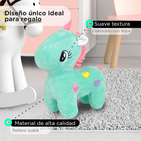 3X2 Peluche de Unicornio color Esmeralda