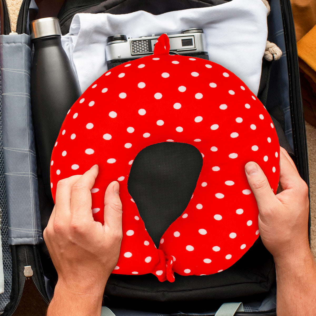 Almohada de Viaje para Cuello con Diseño de Bolitas