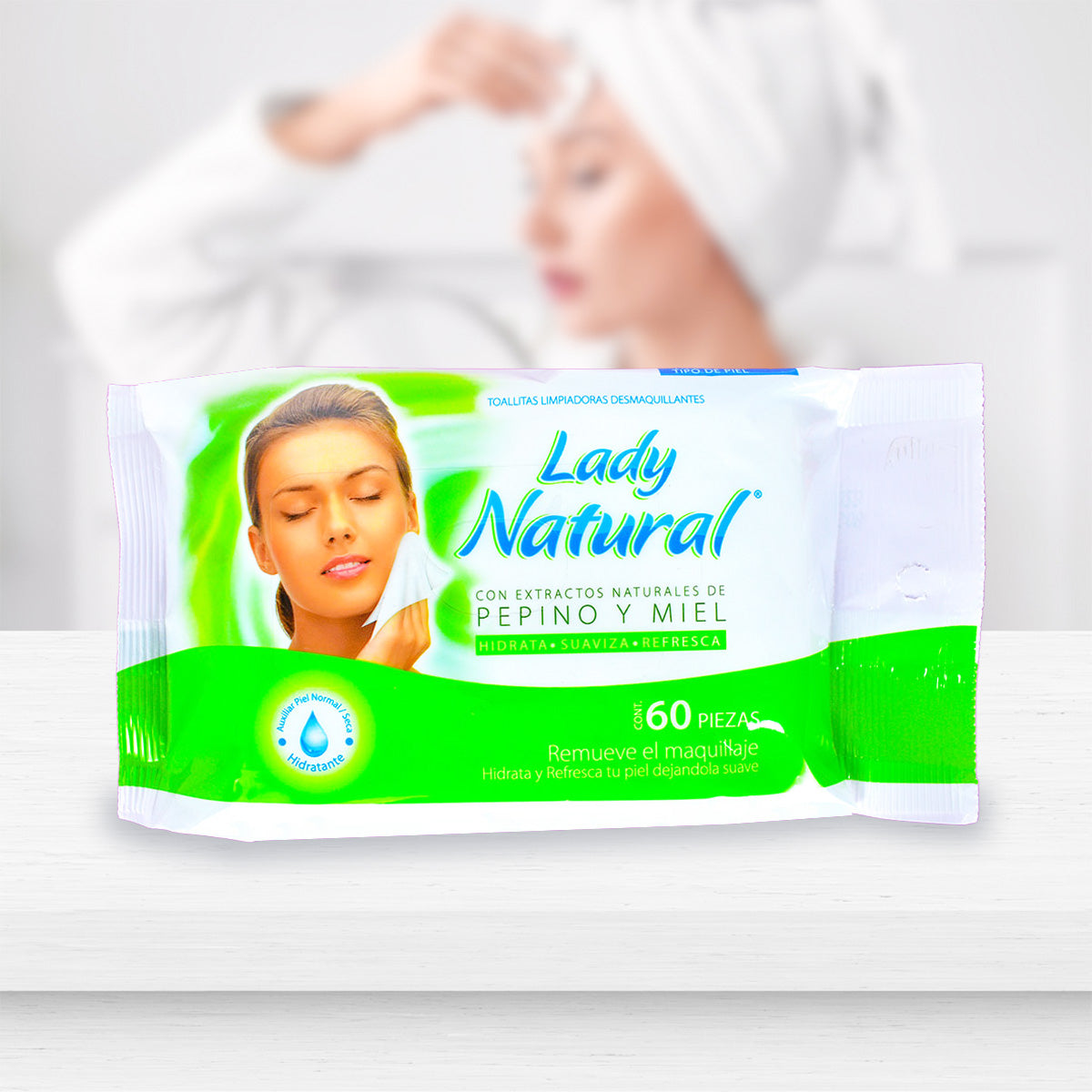 Toallas Limpiadoras Desmaquillantes Lady Natural