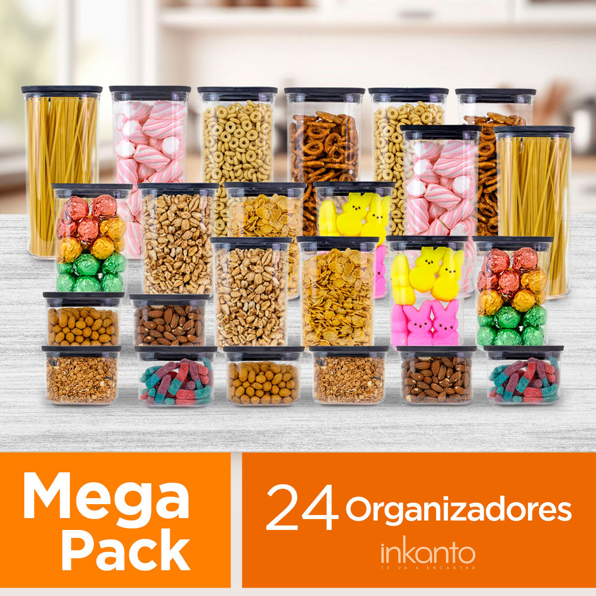 Mega Pack de 24 Contenedores de Plástico Inkanto