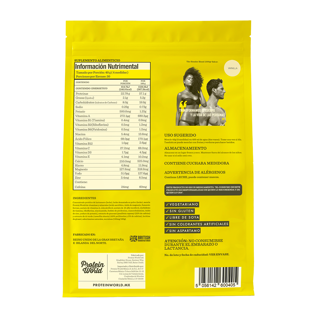 The Slender Blend: Vainilla - 1.2 kg + SHAKER GRATIS