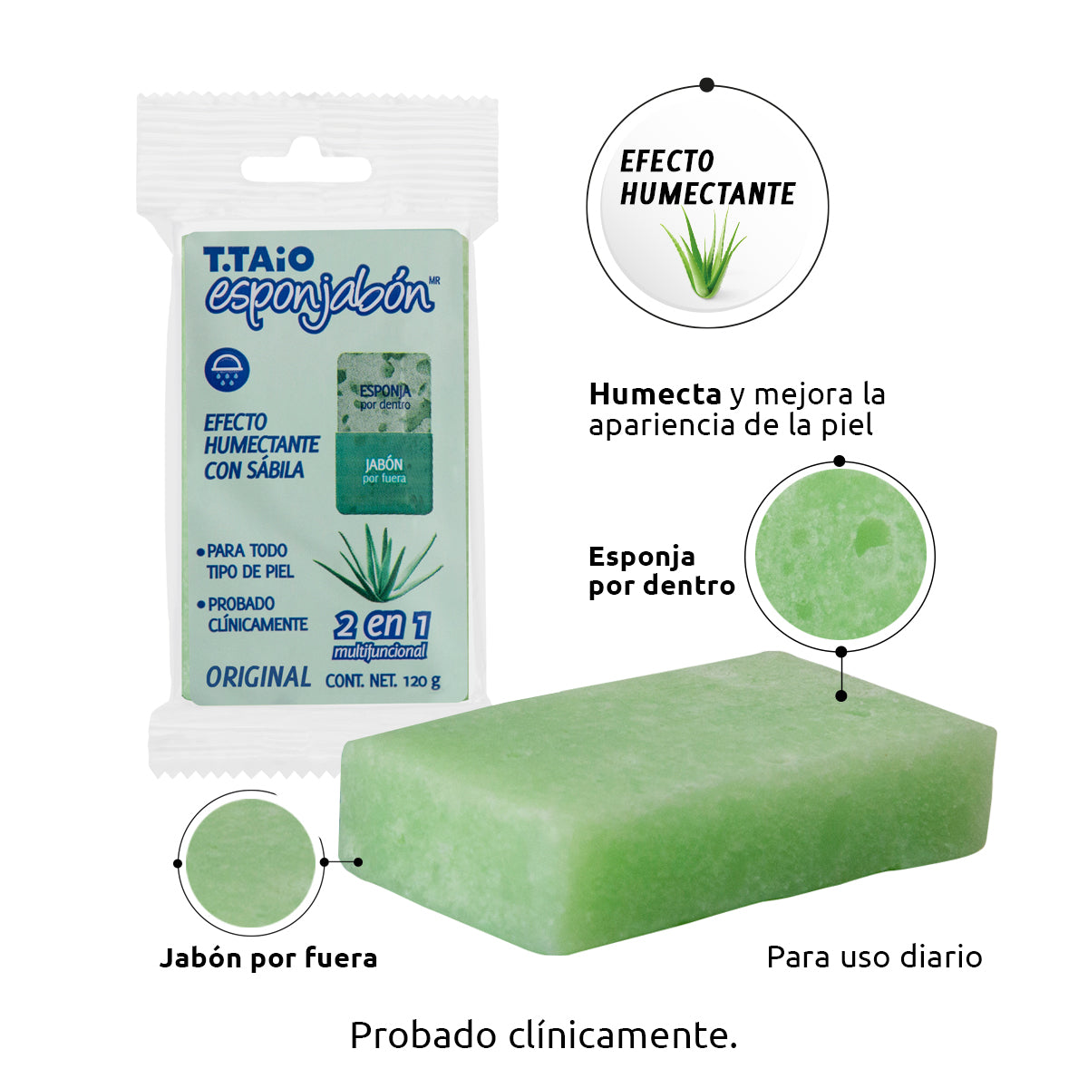 Esponjabón Humectante con Sábila 120g