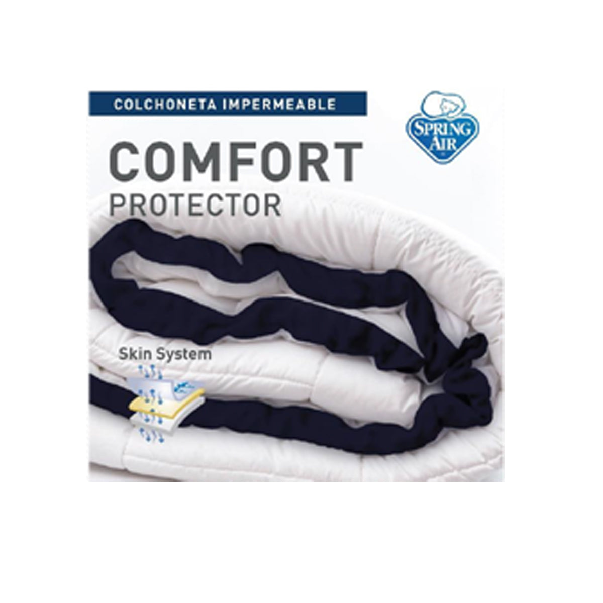 COLCHONETA CONFORT SPRING AIR IMPERMEABLE BLANCO INDIVIDUAL**