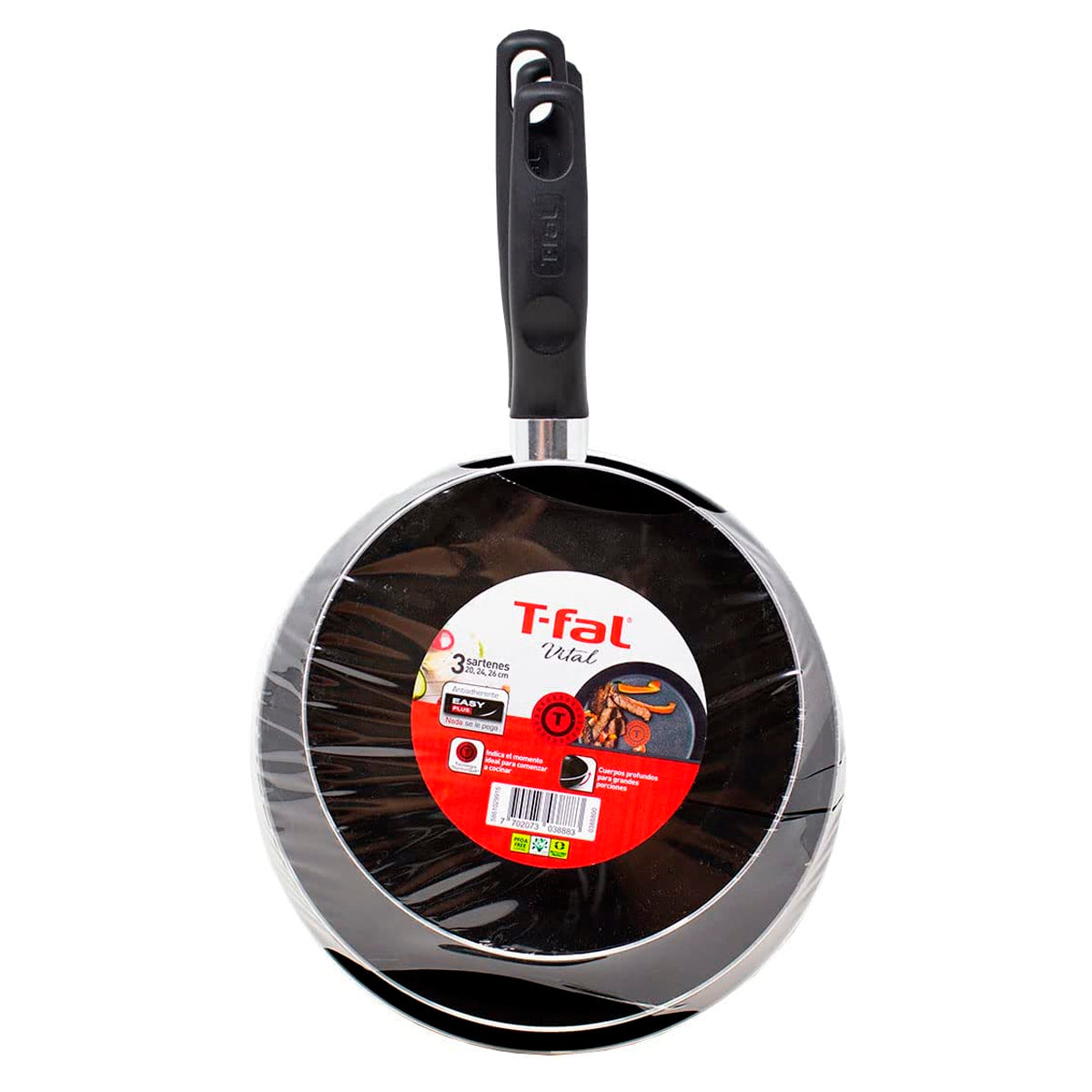 JGO SARTENES T-FAL 0389300 VITAL 20,24,26 CM NEGRO **