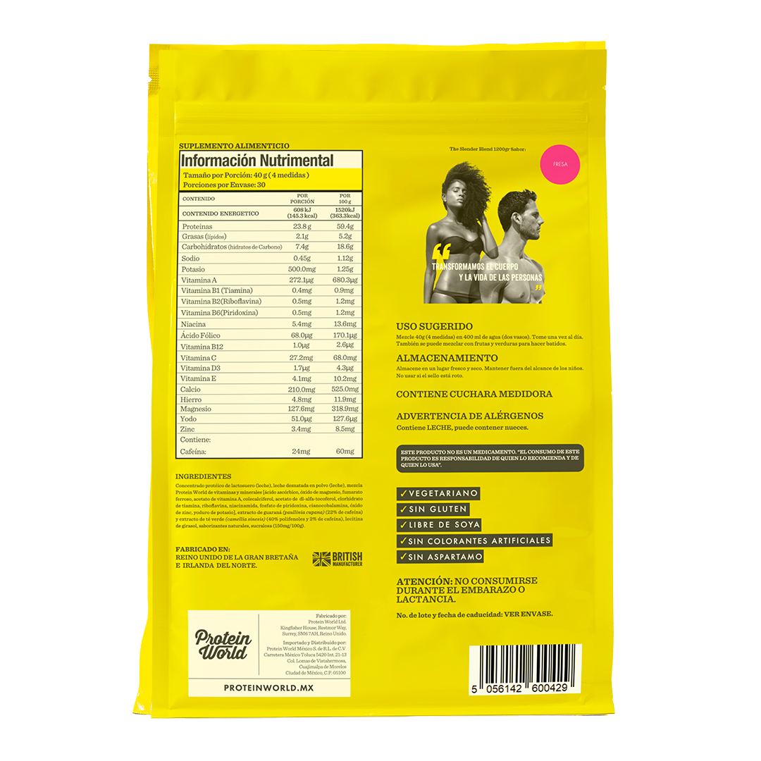 The Slender Blend: Fresa - 1.2 kg + SHAKER GRATIS