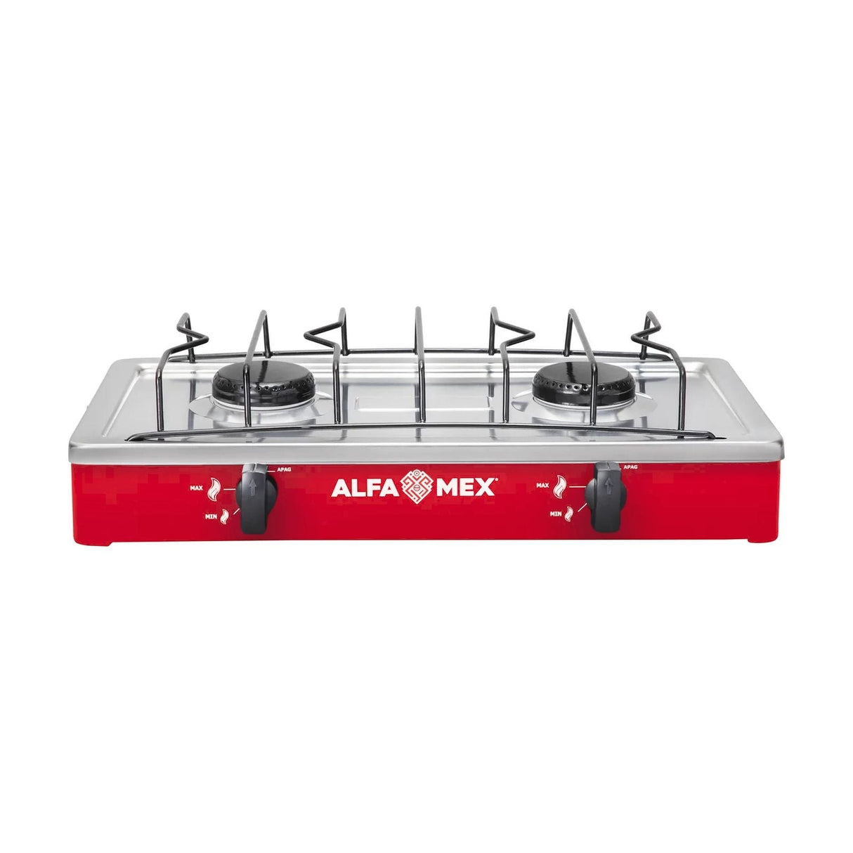 Parrilla de Gas Alfamex 2 Quemadores Roja 304