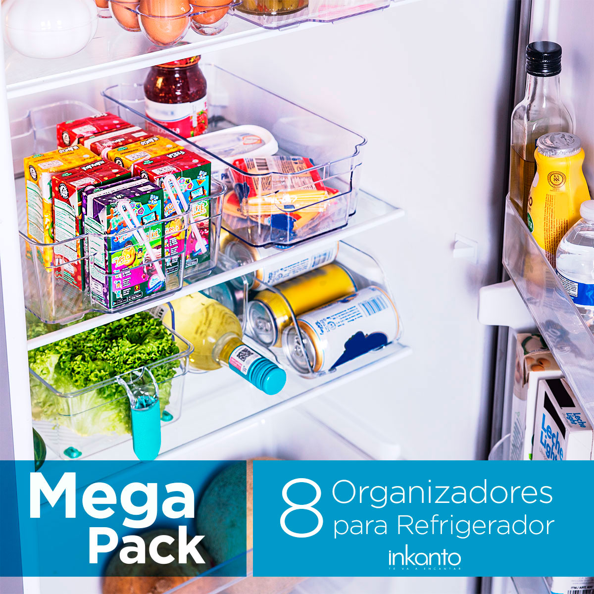 Mega Pack Organizadores para Refrigerador, con 8 piezas – Waldo's