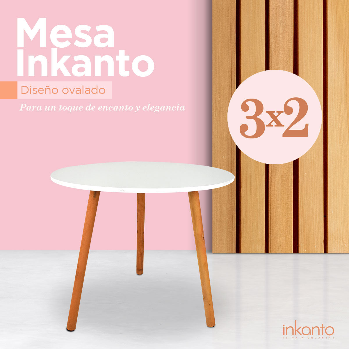 Kit de Mesas, Forma Ovalada Blanco ¡Llévate 3 y paga 2!