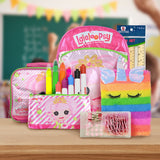 Paquete Escolar con 1 Set de Clips, 4 Crayones Fluorescentes, 8 Marcadores, 1 Libreta de Unicornio, 1 Set de 3 Reglas y Set Mochila, Lapicera y Lonchera