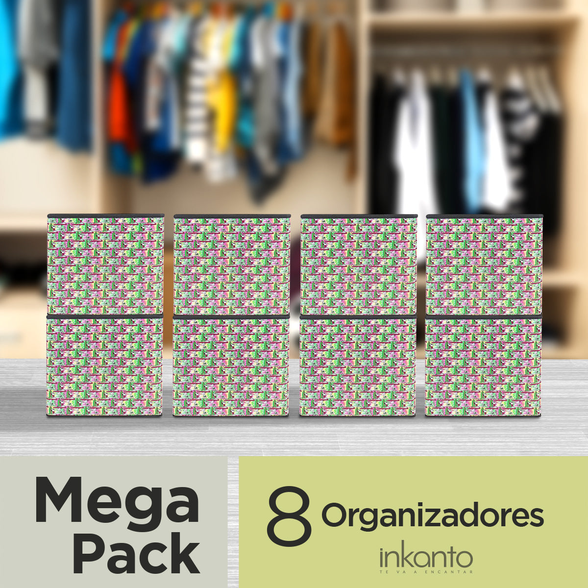 Mega Pack de 8 Organizadores Plegables Peanuts 30 x 30 cm