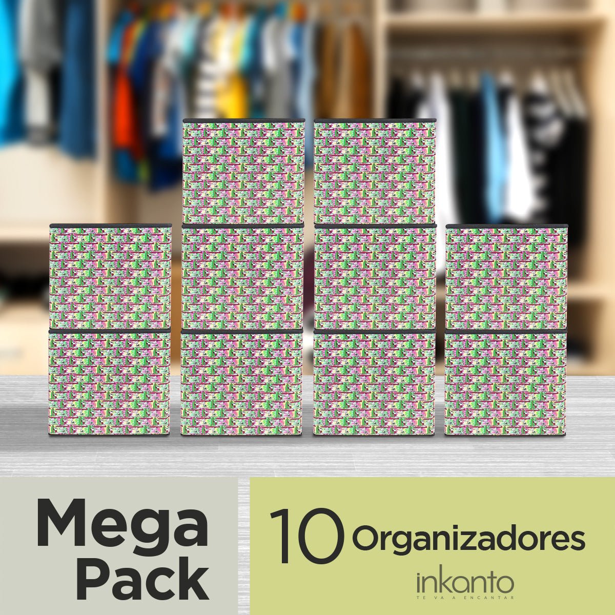 Mega Pack de 10 Organizadores Plegables Peanuts 30 x 30 cm