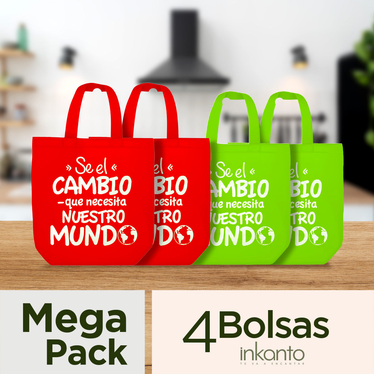 Mega Pack de 4 Bolsas Ecológicas 51x40x17cm