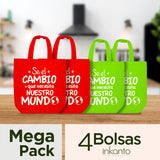 Mega Pack de 4 Bolsas Ecológicas 51x40x17cm