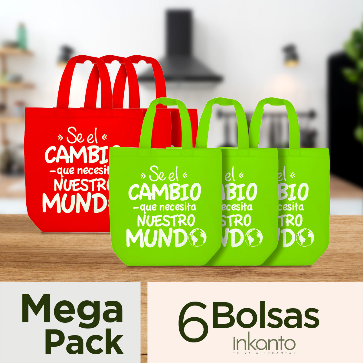 Mega Pack de 6 Bolsas Ecológicas 51x40x17cm