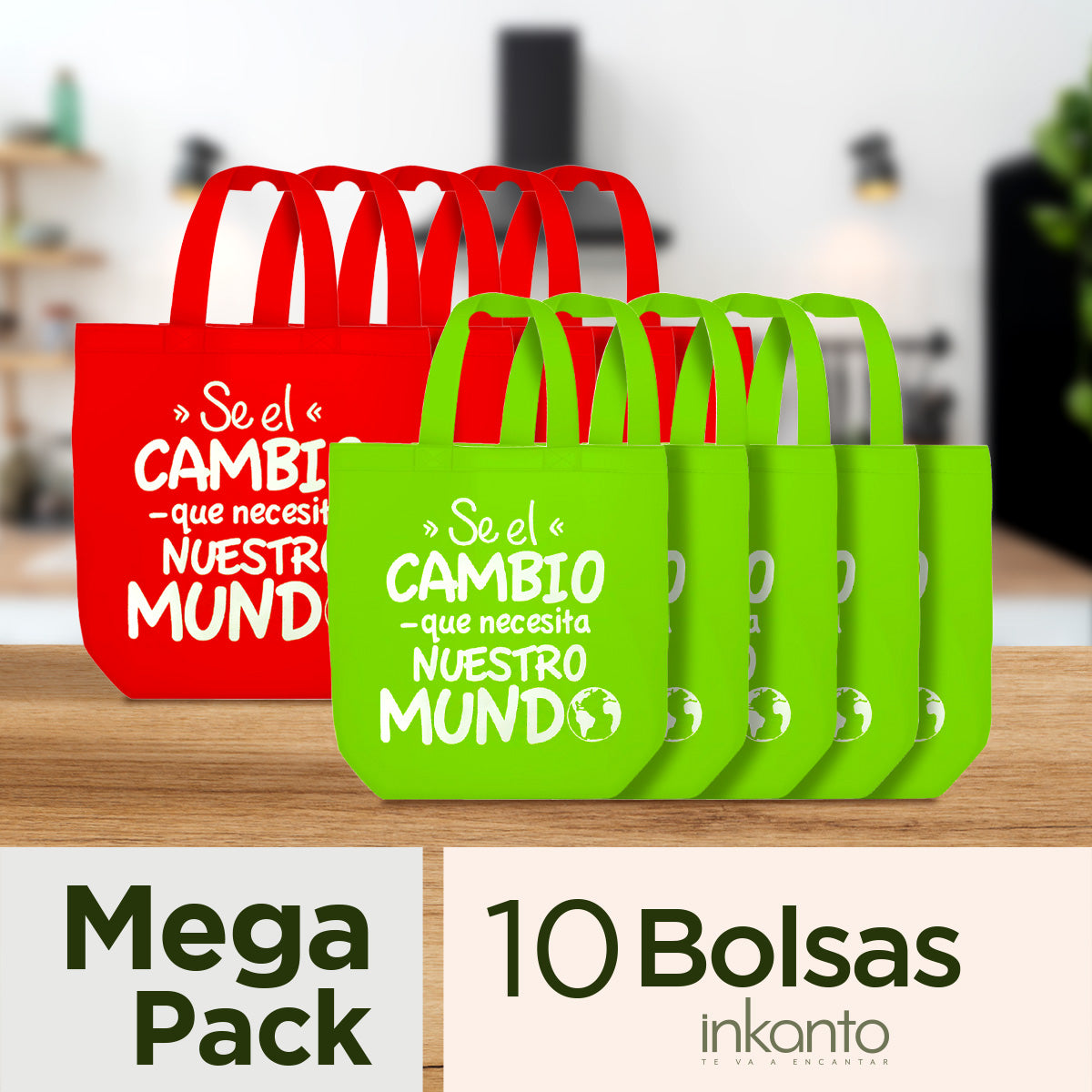 Mega Pack de 10 Bolsas Ecológicas 51x40x17cm