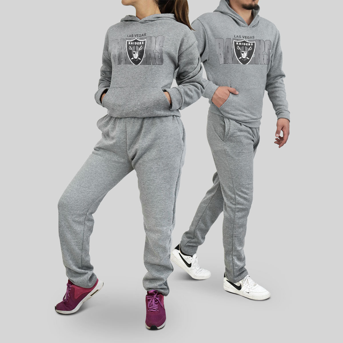 Conjunto Deportivo Unisex color Gris Claro Raiders NFL – Waldo's