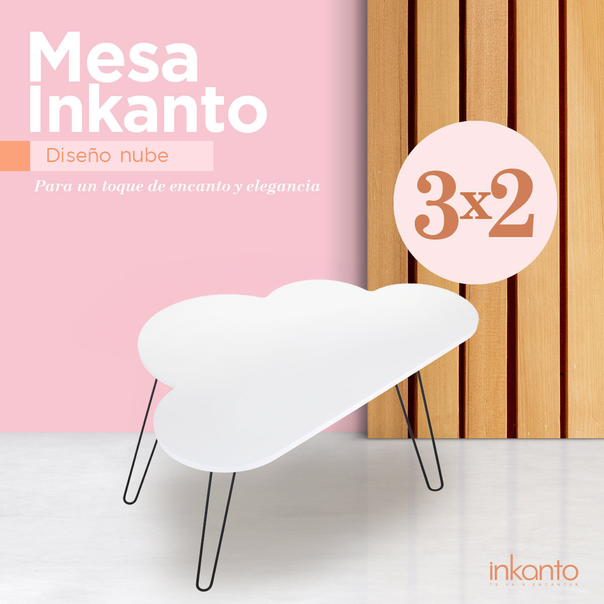 Mesa en Forma de Nube de Madera ¡3x2!