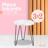Kit de Mesas, Redonda con Tapa Imitación de Mármol ¡Llévate 3 y paga 2!