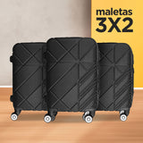 Set de Maletas de Viaje Black: ¡Llévate 3 y paga 2!, 37x23x55cm