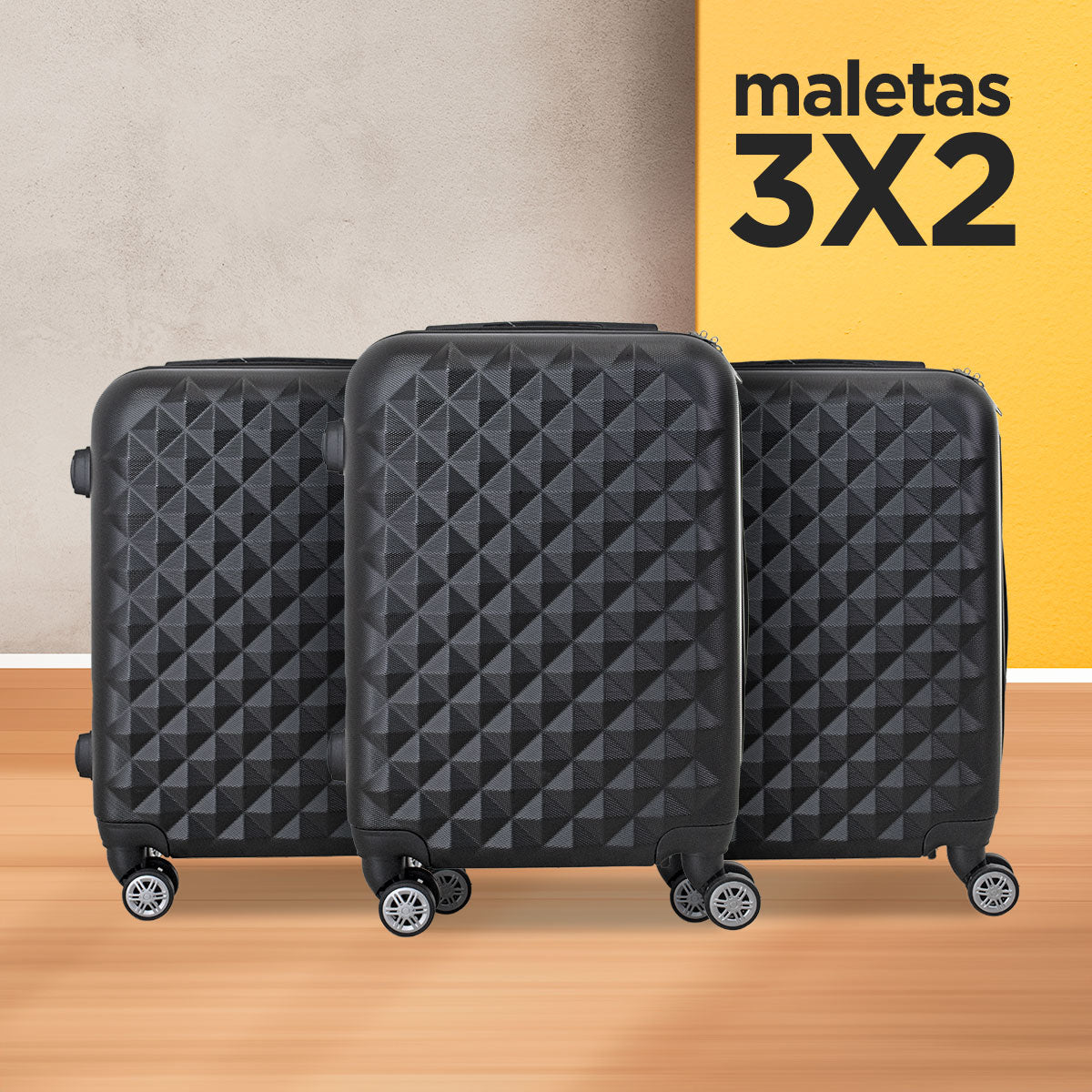 Set de Maletas de Viaje Pekin: ¡Llévate 3 y paga 2!, 37x23x55cm