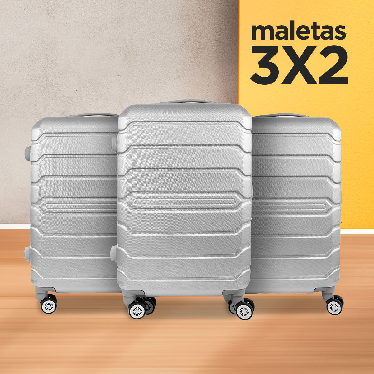 3x2 Maleta de Viaje Silver 34x21x50cm