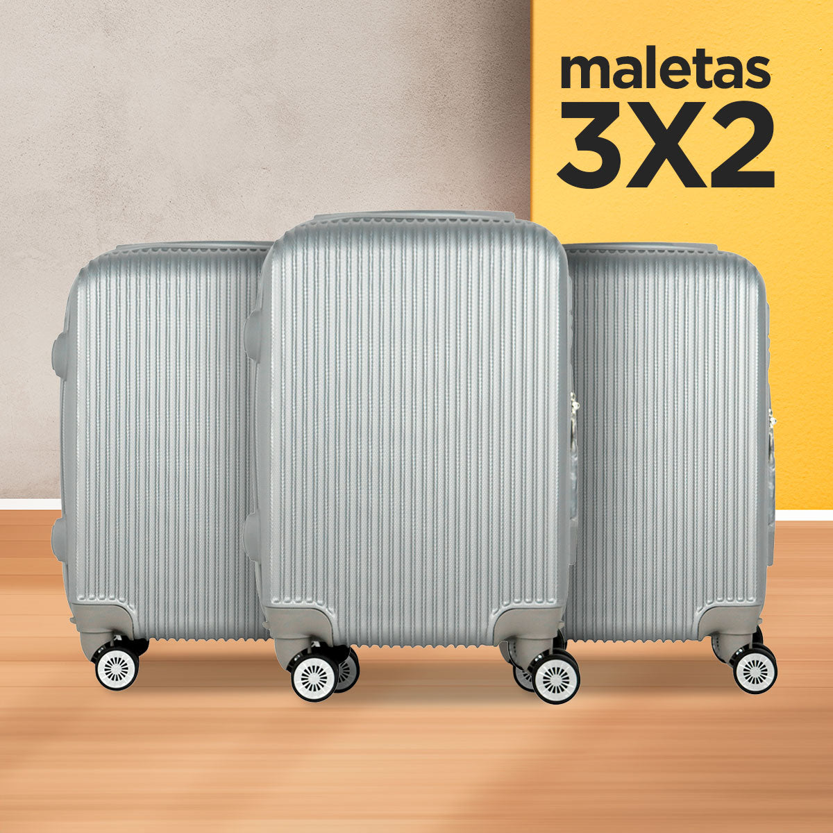 Set de Maletas de Viaje Shira: ¡Llévate 3 y paga 2!, 37x23x55cm