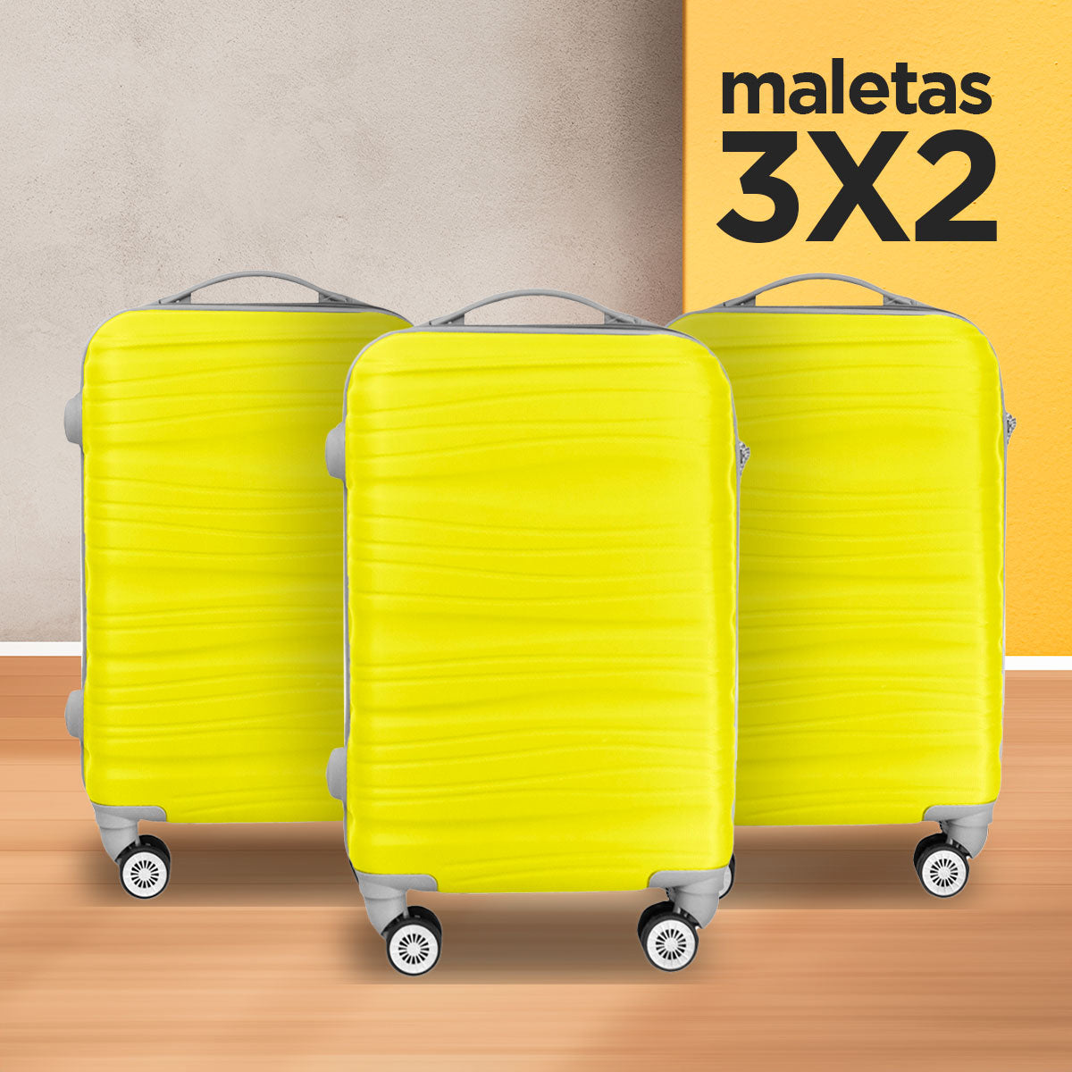 Set de Maletas de Viaje Estrella: ¡Llévate 3 y paga 2!, 37x23x55cm