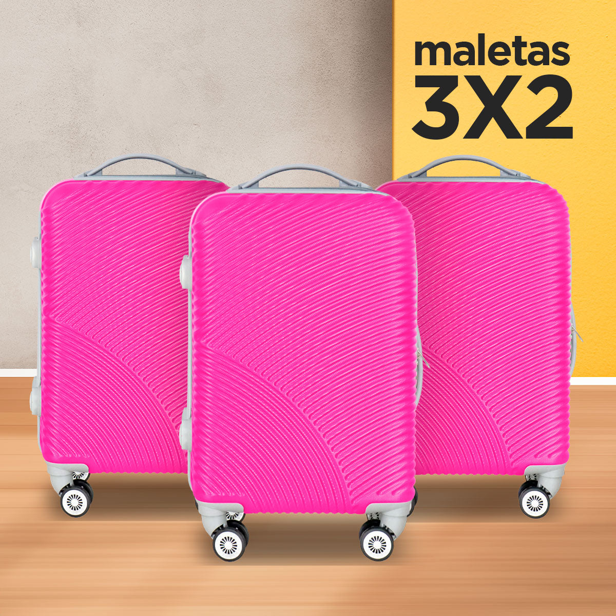 Set de Maletas de Viaje Stellarix: ¡Llévate 3 y paga 2!, 37x23x55cm