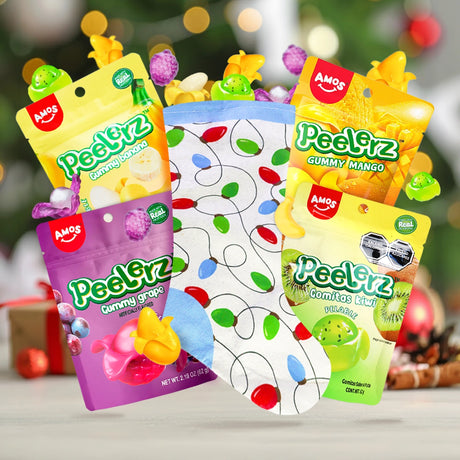 Kit Navideño, Bota Diseño Luces Navideñas + Gomitas Pelables