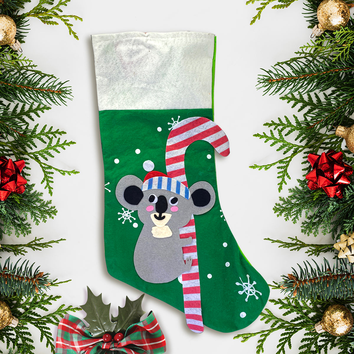 Kit Navideño, Bota Navideña Diseño Koala + Gomitas Pelables