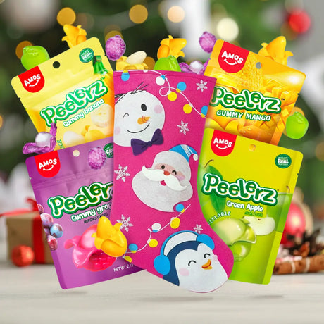 Kit Navideño, Bota Navideña Color Rosa + Gomitas Pelables