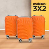Set de Maletas de Viaje Orbix, Color Naranja: ¡Llévate 3 y paga 2! 34x21x50cm