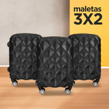 Set de Maletas de Viaje Tokio, Color Negro: ¡Llévate 3 y paga 2! 34x21x50cm