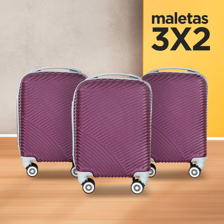 Set de Maletas de Viaje Nova, Color Morado: ¡Llévate 3 y paga 2! 34x21x50cm