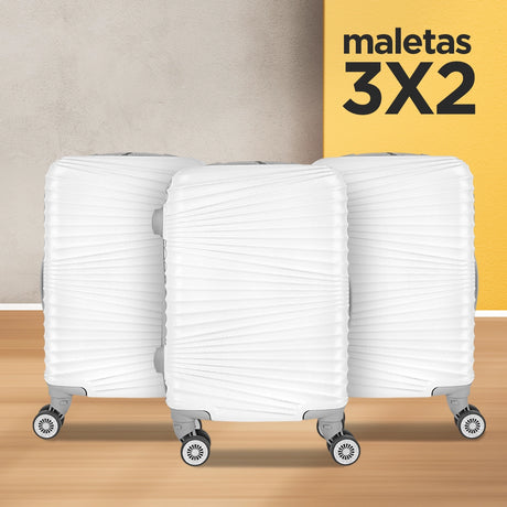 3x2 Maleta de Viaje Luna, color Blanco 34x21x50cm