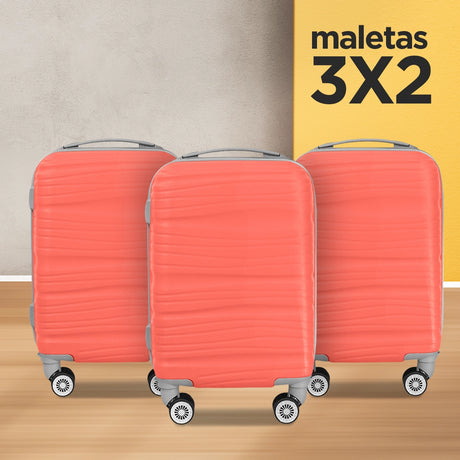 3x2 Maleta de Viaje Eclipse, color Salmón 34x21x50cm