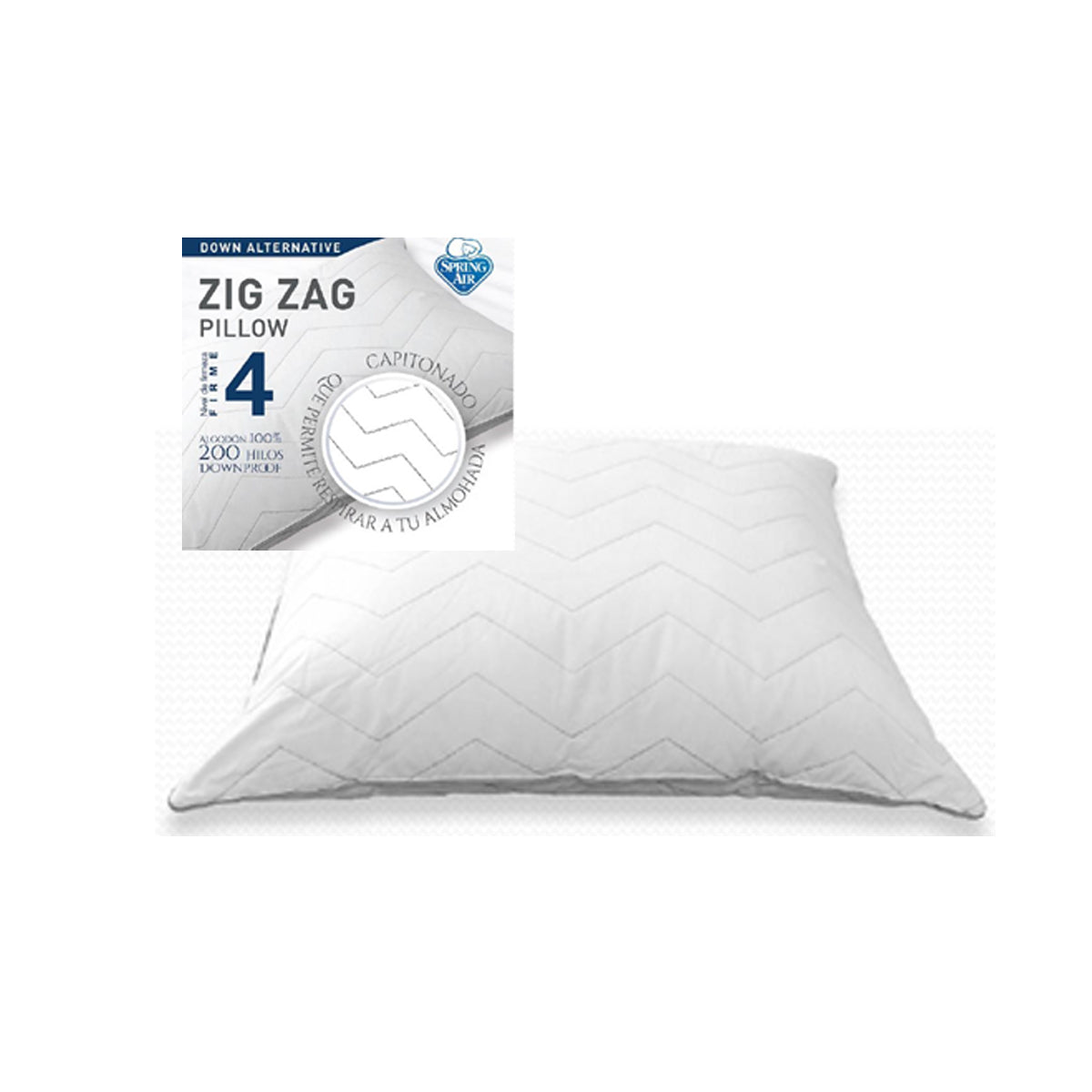 ALMOHADA SPRING AIR ZIGZAG F4 BLANCO ESTANDAR**