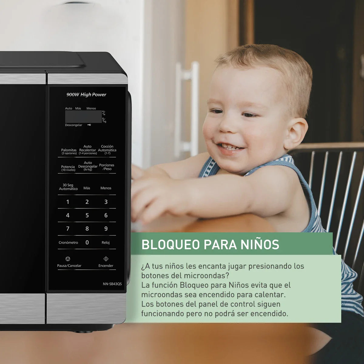 HORNO DE MICROONDAS PANASONIC NN-SB43QSRPH .9p3 NGO/PLATA **