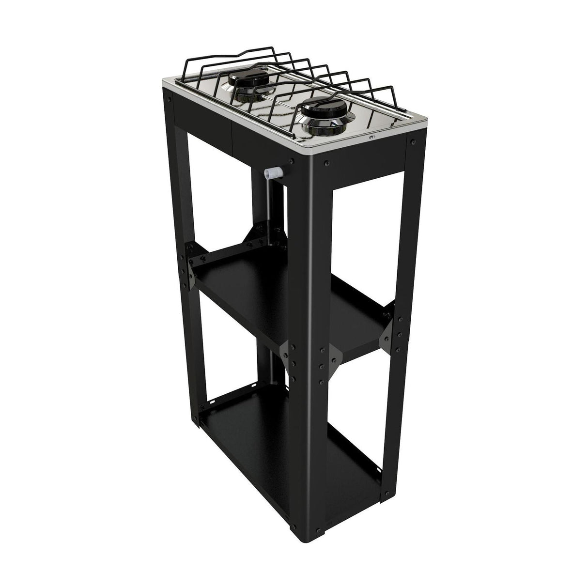 Parrilla de Gas con Estante Alfamex 2 Quemadores Negra 704