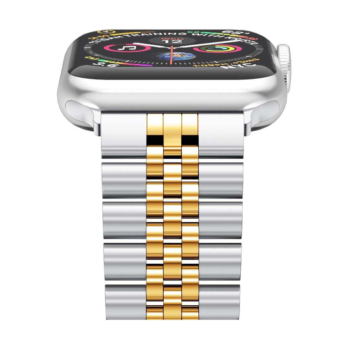 Correa de Reloj para Apple Watch color Plata con Dorado