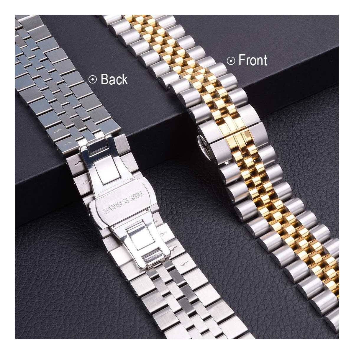 Correa de Reloj para Apple Watch color Plata con Dorado
