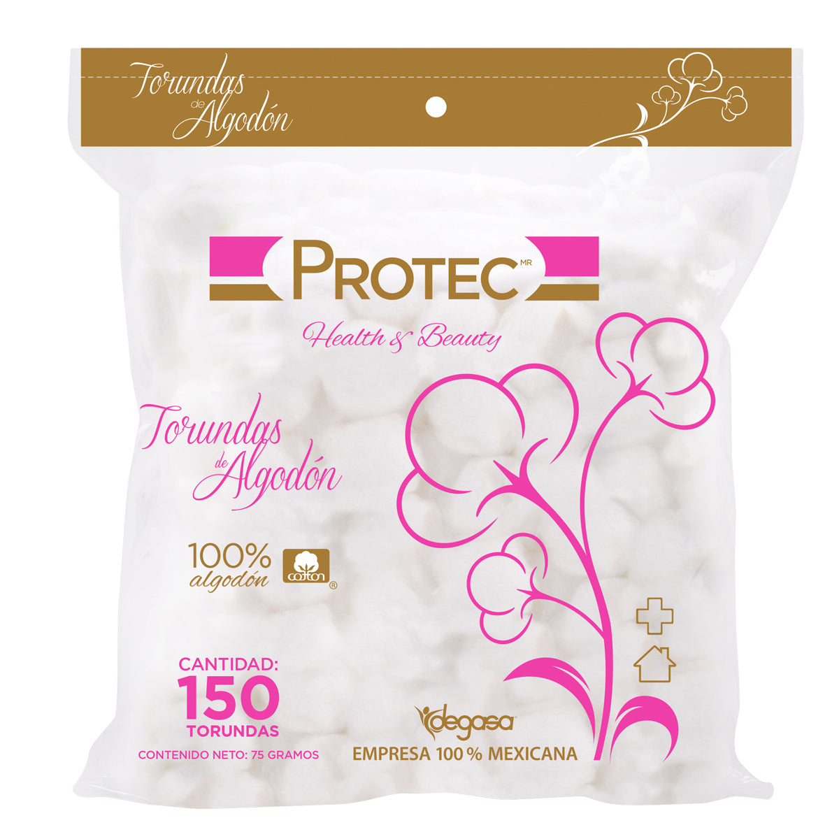 PROTEC Torundas 100% de Algodón 150 piezas