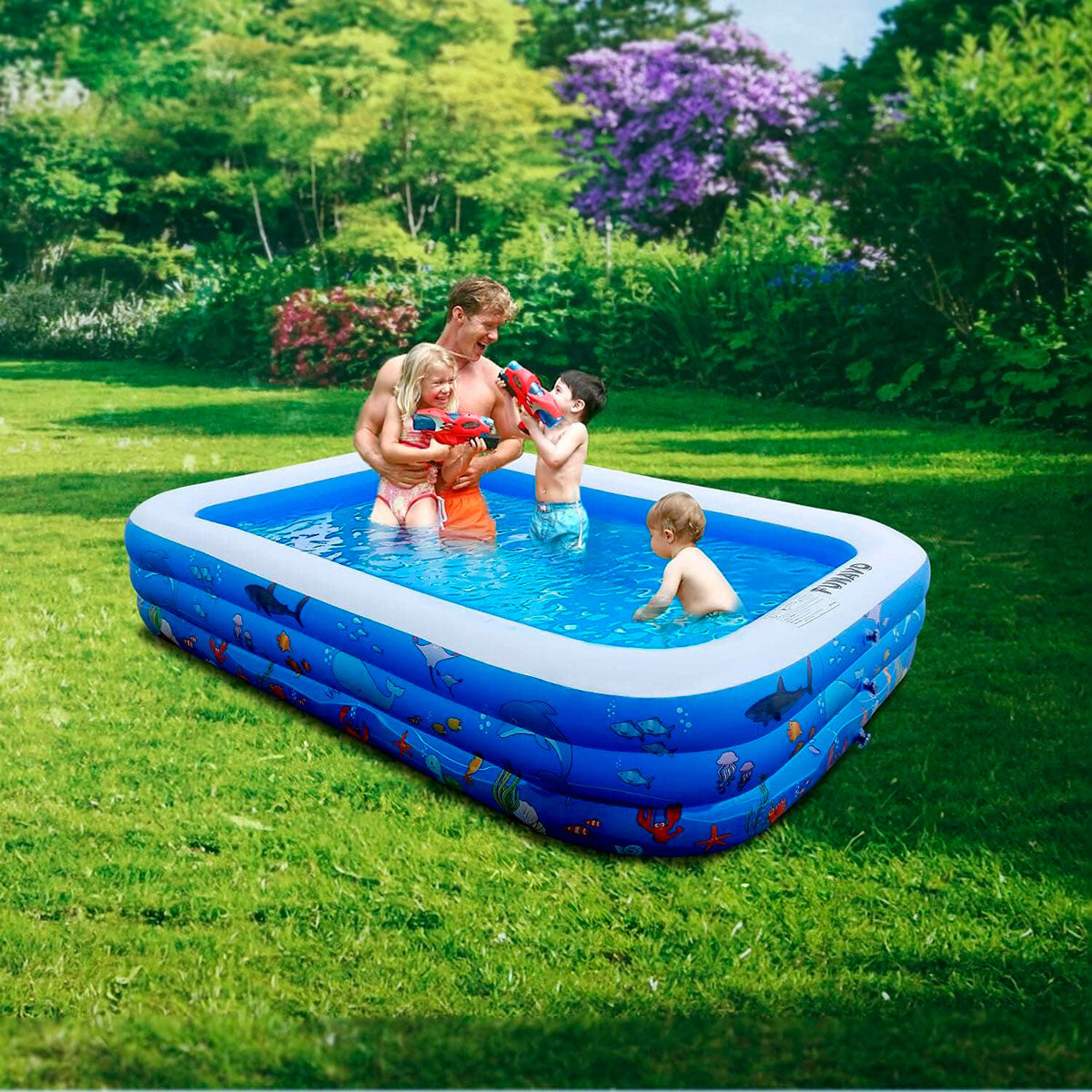 Piscina Inflable Familiar, color Azul, Funavo